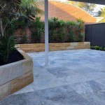 Stone retaining wall and paving northern beaches